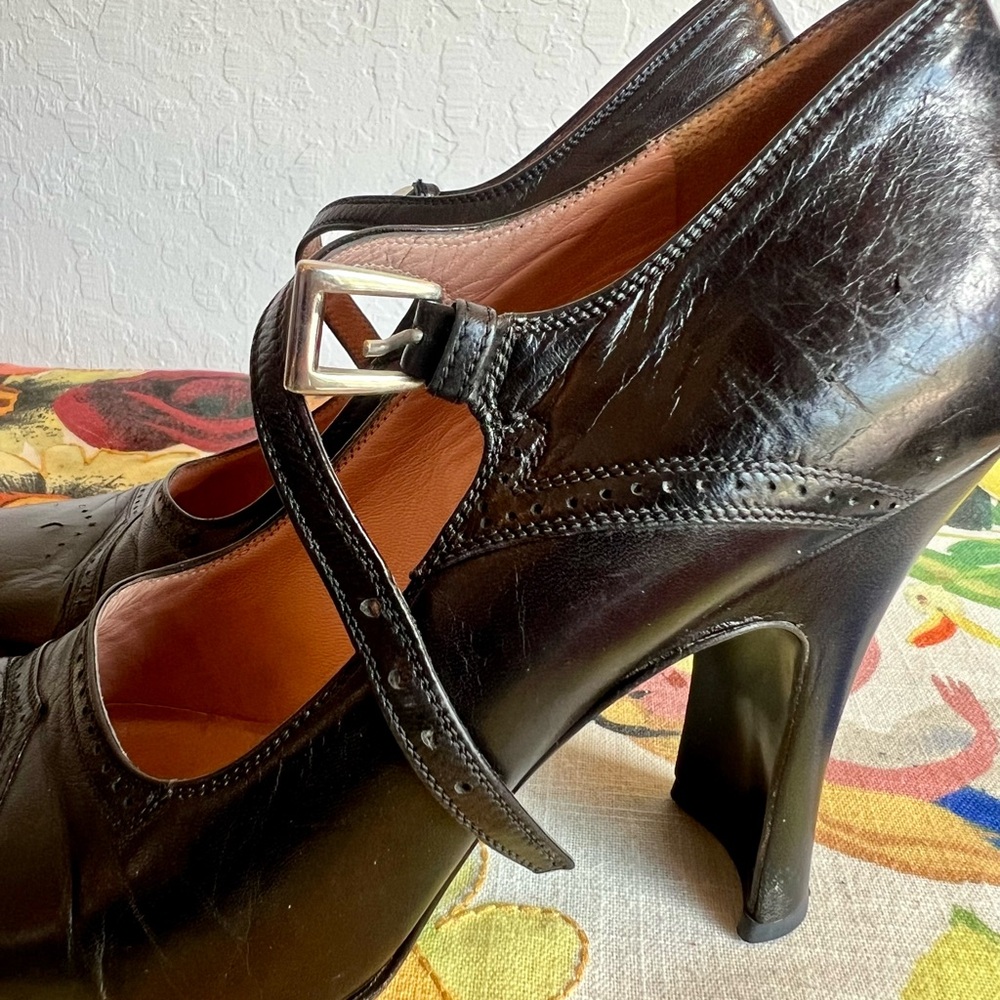 PRADA Mary Jane Pumps Women’s Size 38 (7.5) Black Vintage 90s - Picture 6 of 13